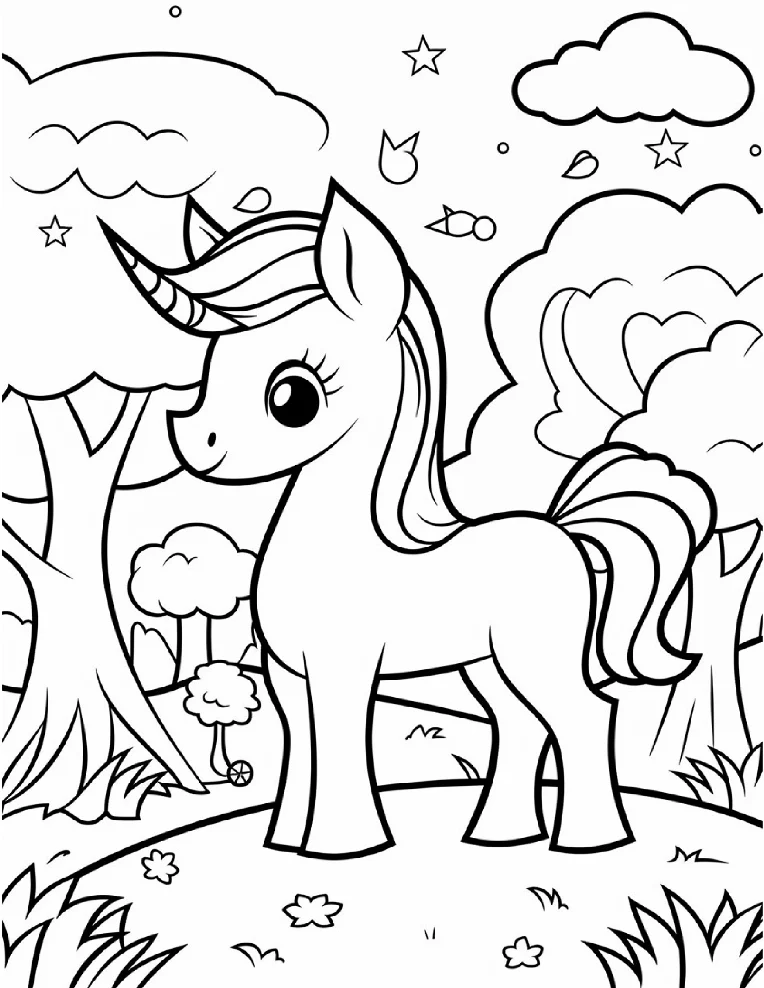 Desenhos de Unicórnios para colorir 116