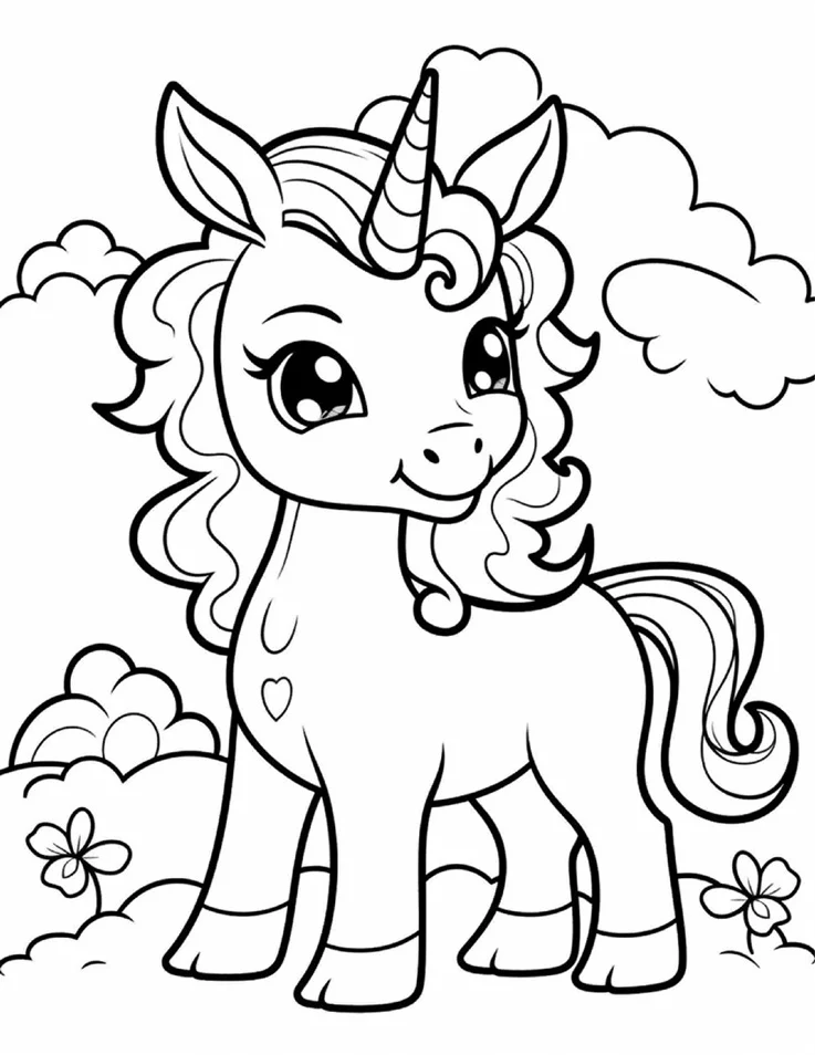 Desenhos de Unicórnios para colorir 15