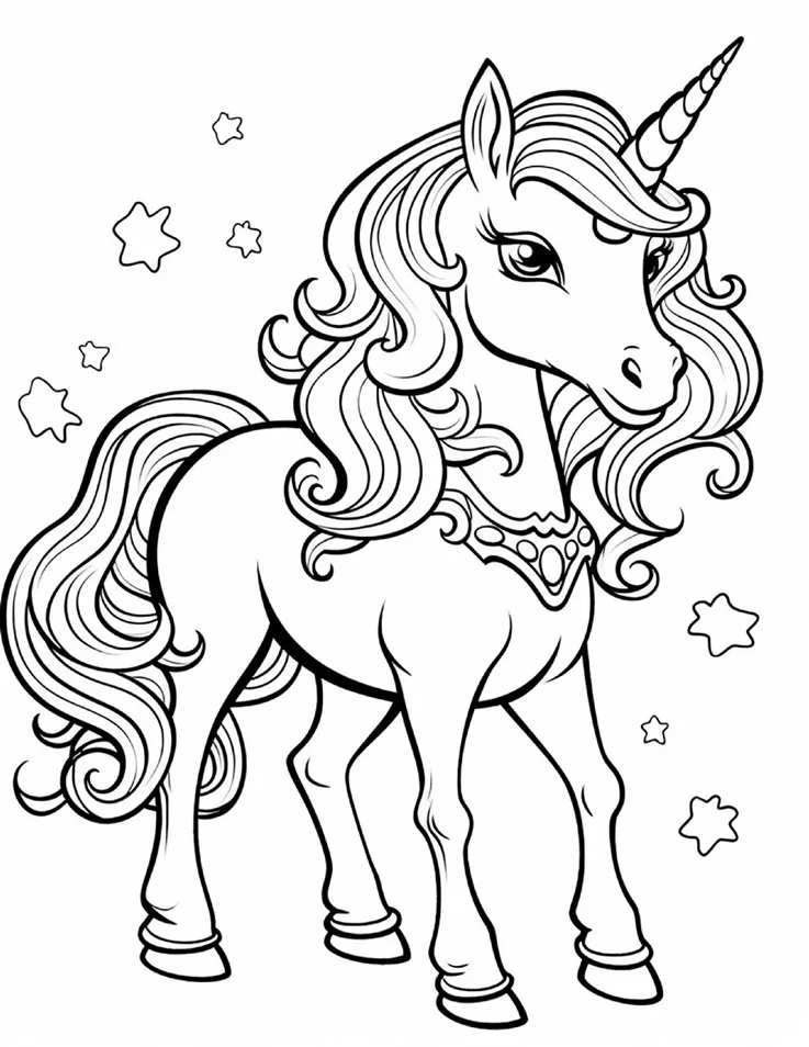 Desenhos de Unicórnios para colorir 54