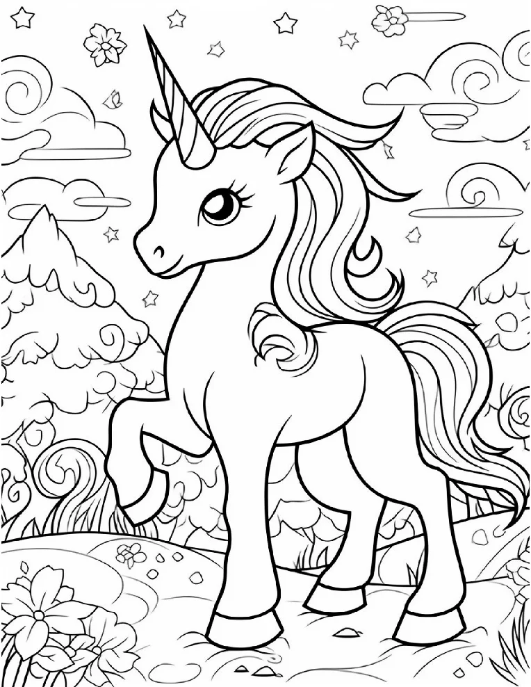 Desenhos de Unicórnios para colorir 96