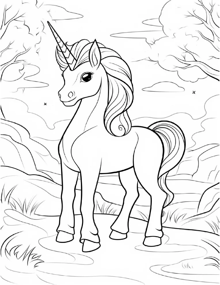 Desenhos de Unicórnios para colorir 97