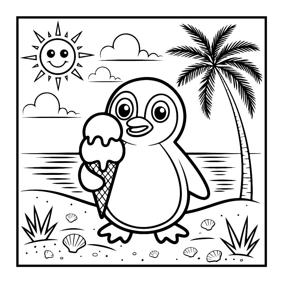 Desenhos Simples de Verão para colorir 10