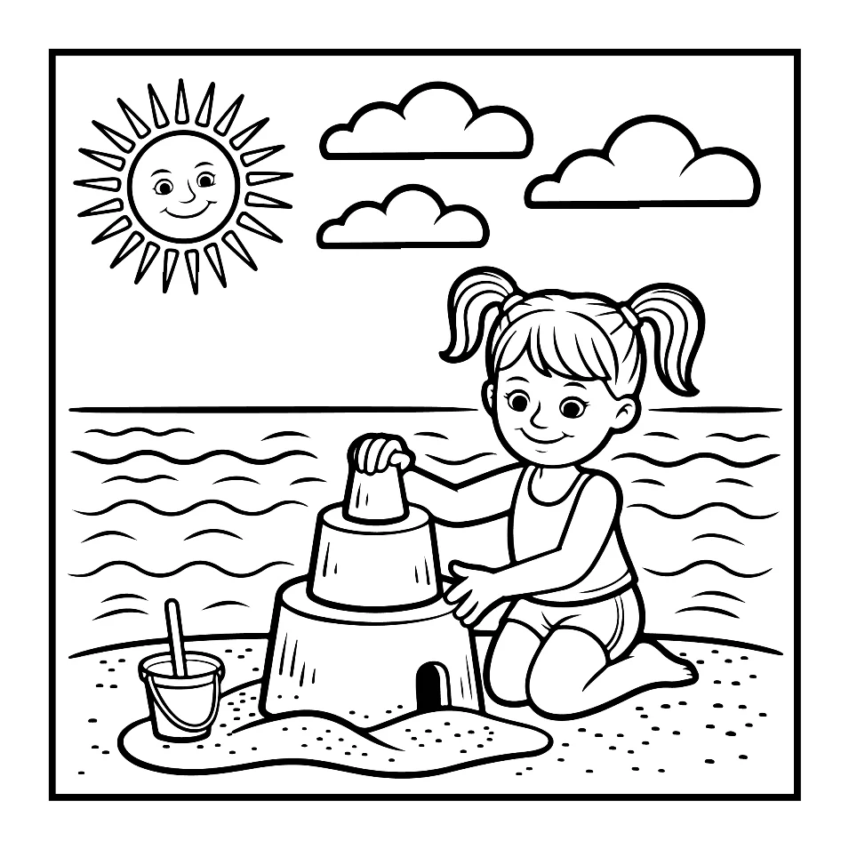 Desenhos Simples de Verão para colorir 15
