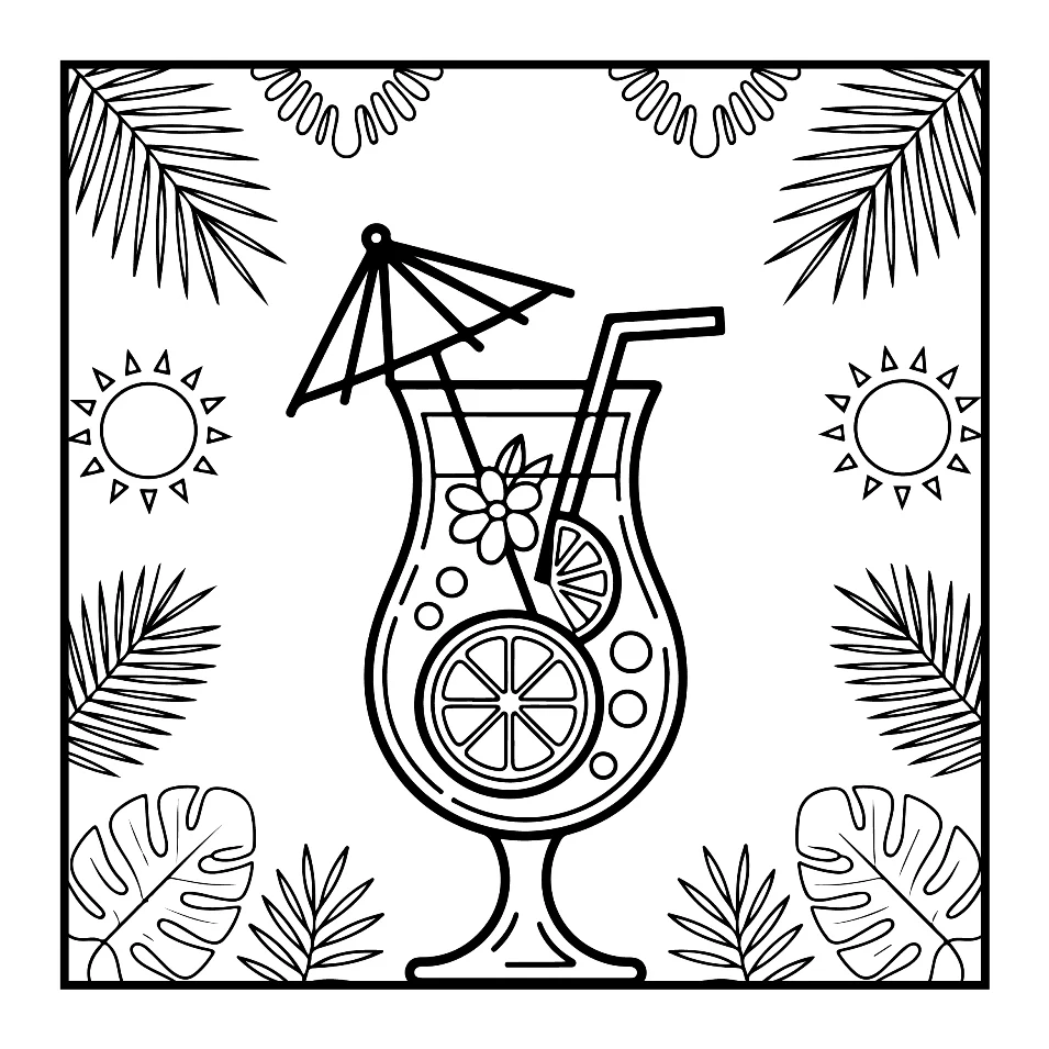 Desenhos Simples de Verão para colorir 21