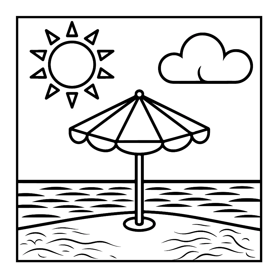 Desenhos Simples de Verão para colorir 51