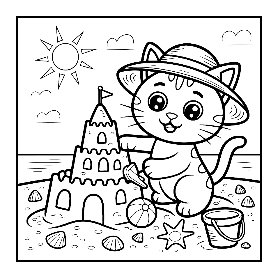 Desenhos Simples de Verão para colorir 72