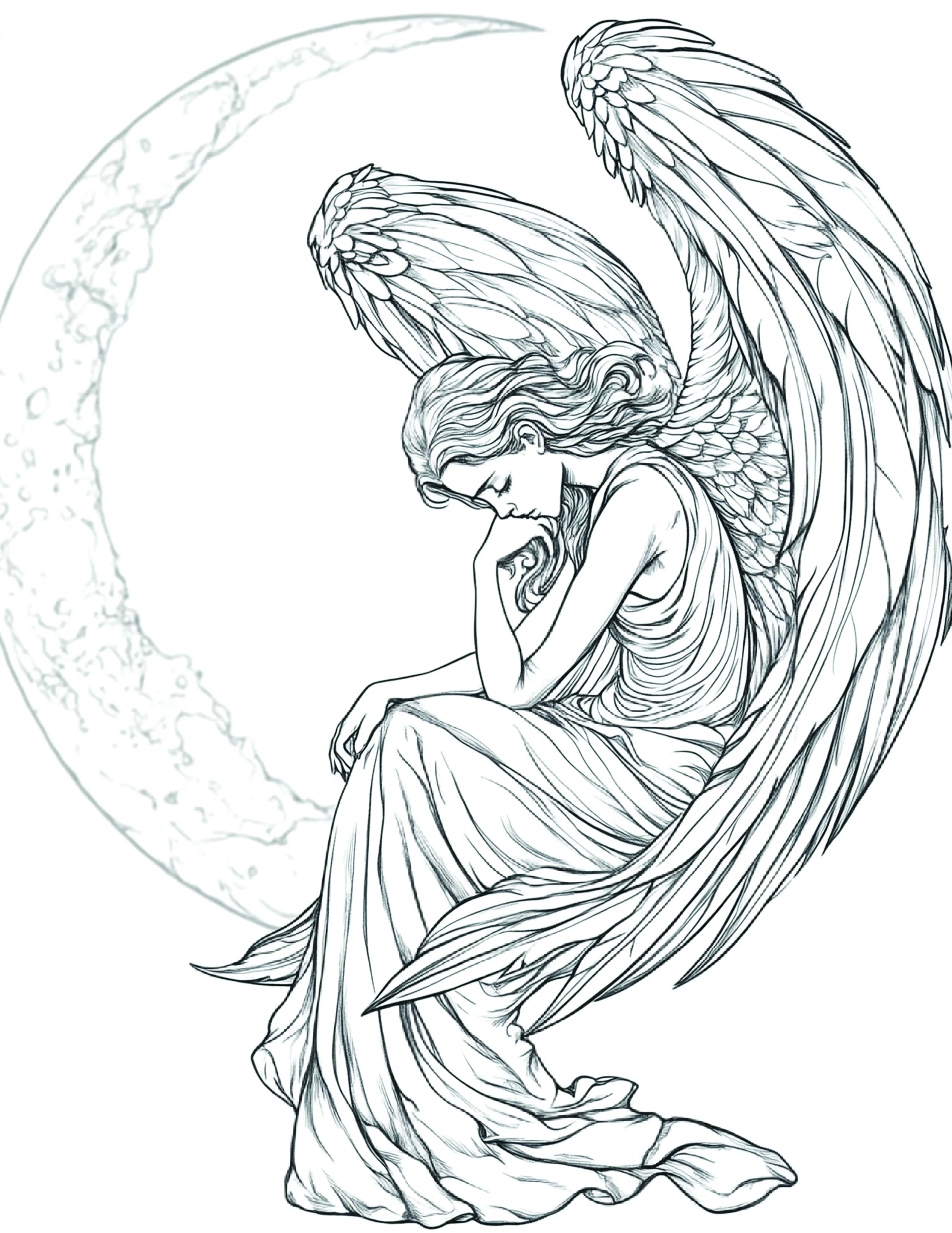 Fada da Lua para colorir 1