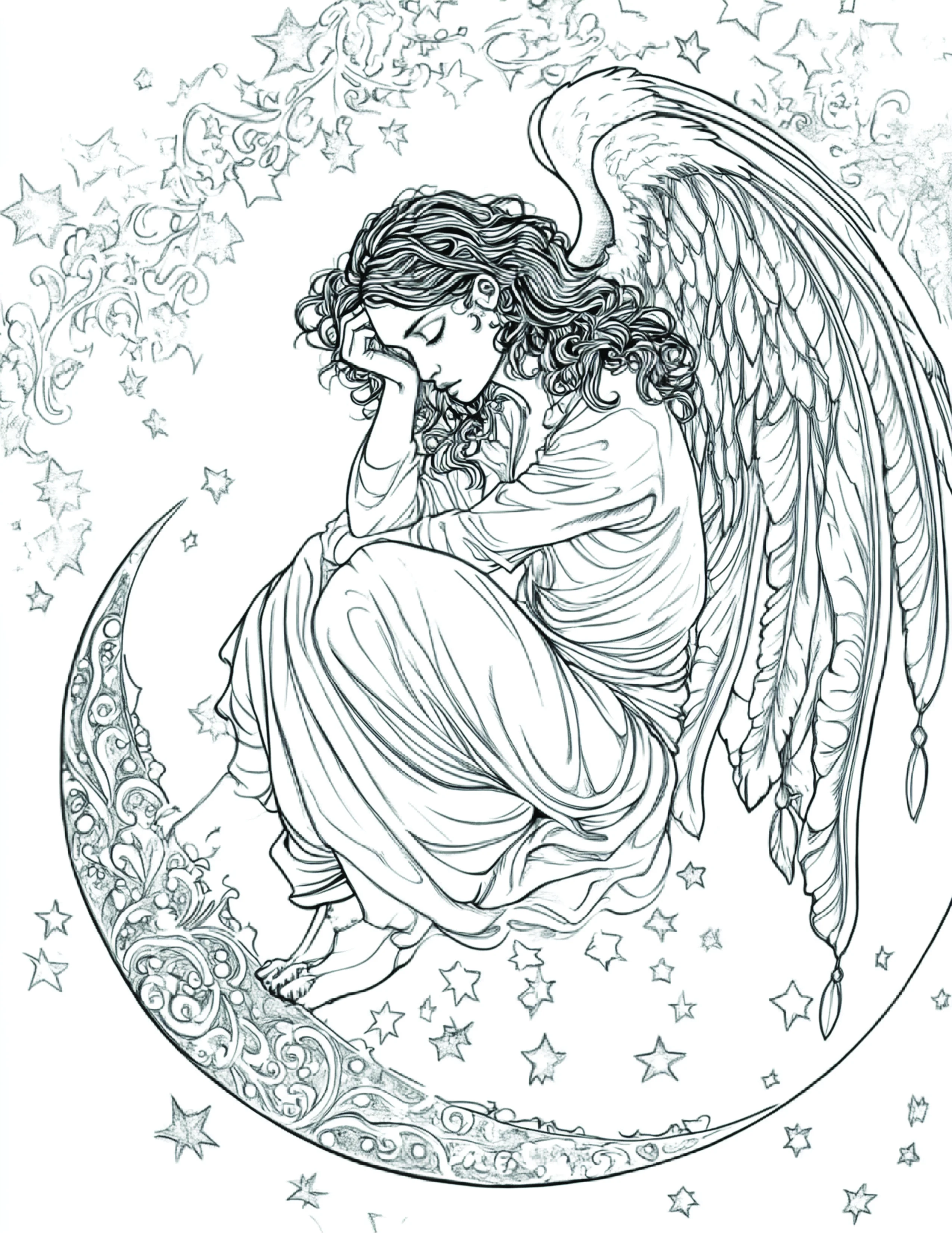 Fada da Lua para colorir 16