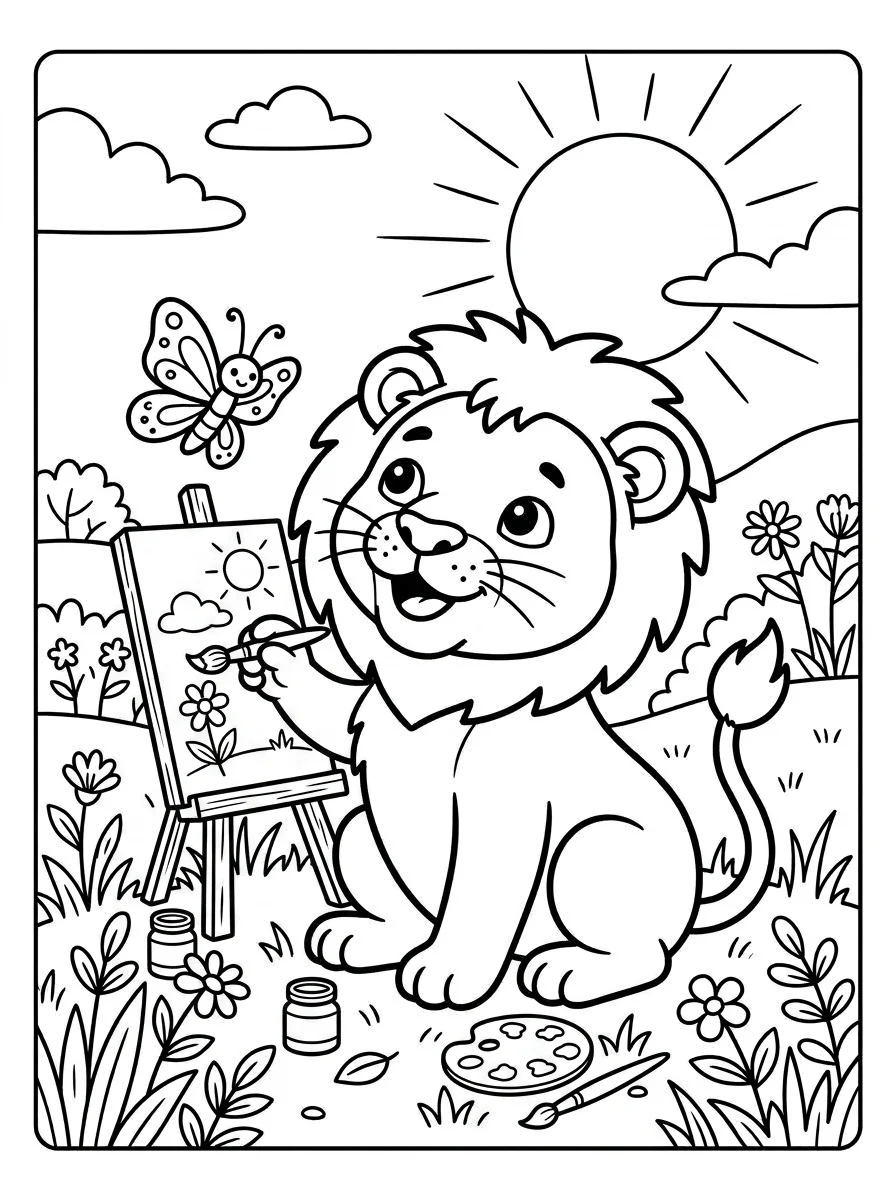 leao para colorir 3
