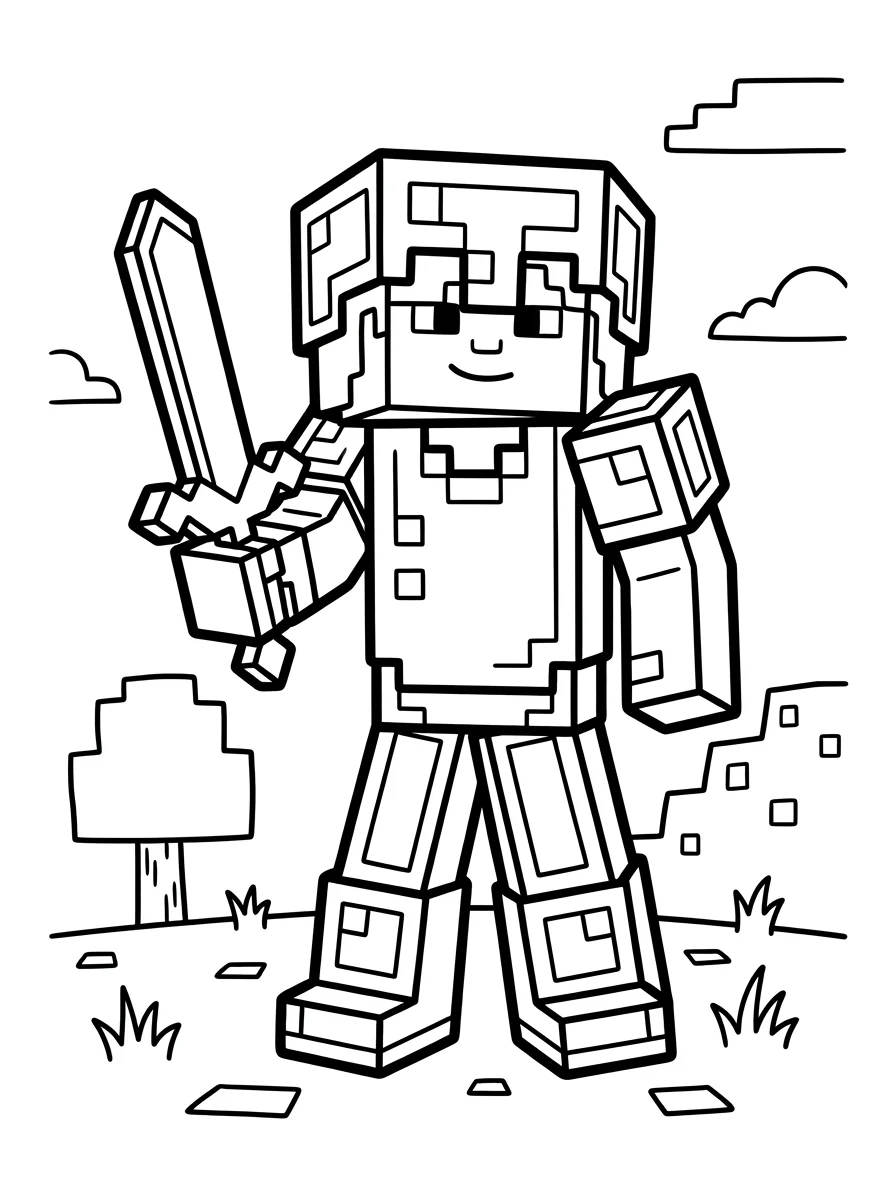 Minecraft para colorir 1